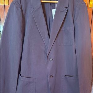Vince NWT $395 men’s navy blue unlined sports coat Sz XL cotton/linen